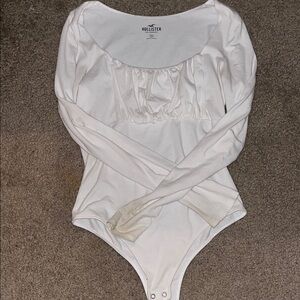 Hollister White Long Sleeve Bodysuit
